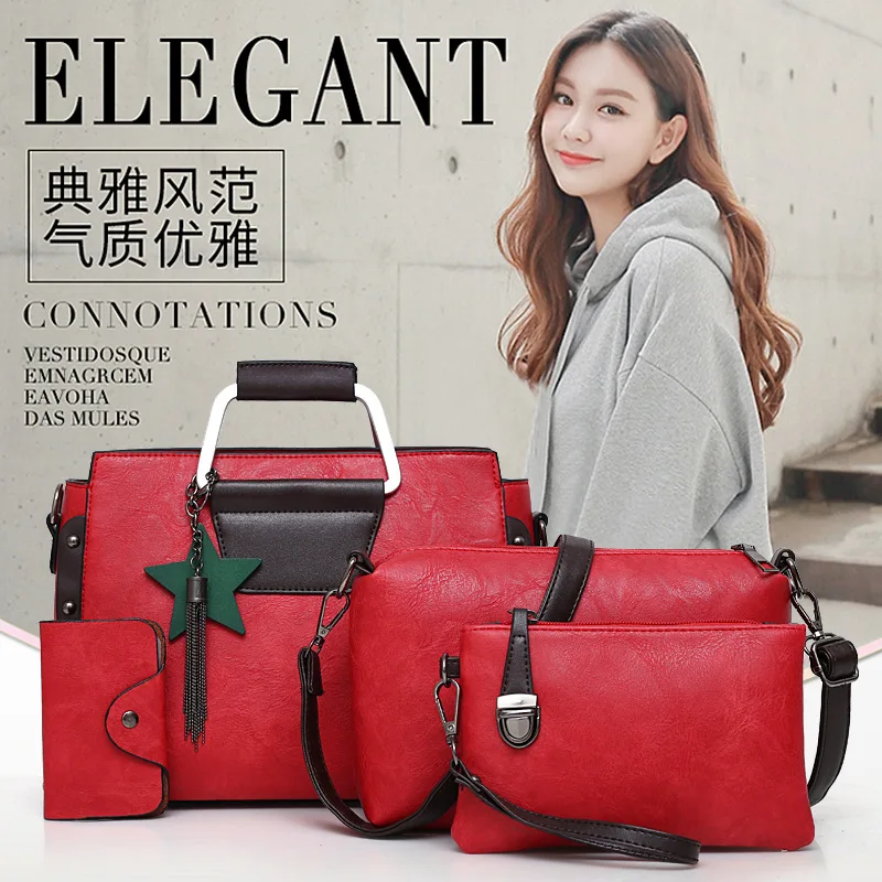 

2017 Winter New Style Five-pointed Star Pendant Shell WOMEN'S Bag Europe And America Fashion Rivet Shoulder Diagonal Bag