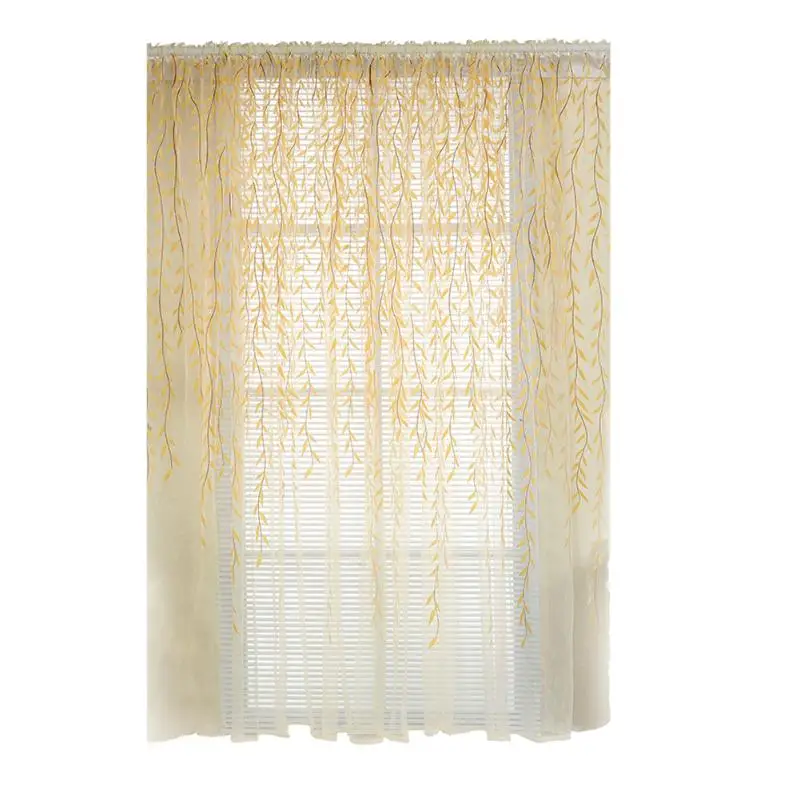 1X2 м, пасторальный стиль, Willow Floral, занавеска на окно, для спальни, гостиной, Декор, чистый свежий романтический дизайн, занавеска на окно для дома - Цвет: Цвет: желтый