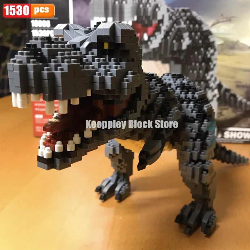 16088 Tyrannosaurus Rex Mini Building Blocks Dinosauro Nero Brikcs Jurassic Park Figure Diiy Modello 3D Giocattoli Regalo Di Natale Per Bambini