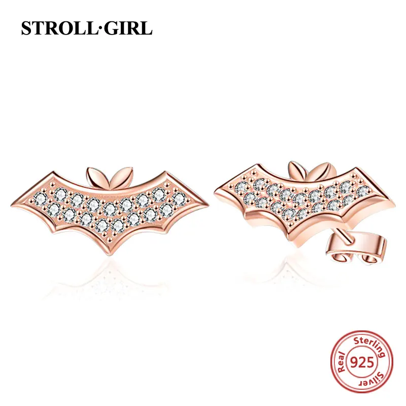 Strollgirl новый 100% 925 Серебряные сережки летучая мышь животных крылья серьги со