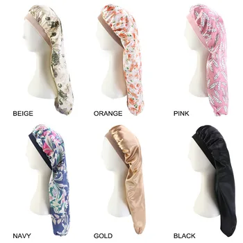 

Long Hair Satin Bonnet Hair Styling Caps Sleep Cap Dreadlock Hair Care Night Cap Women Chemo Cap Headcover Hair Accessories