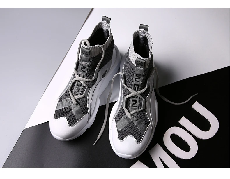 Men Vulcanized Shoes Sneakers Fashion Comfortable Casual Shoes Outdoor Non-slip Breathable High Top Men Shoes Chaussures Homme
