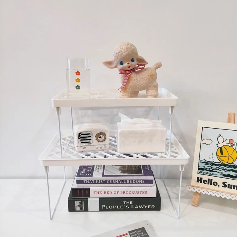 

Creative Folding Storage Rack Simple Stackable Desktop Debris Rack Stationery Organizer Multipurpose Bathroom Kitchen Drain Rack