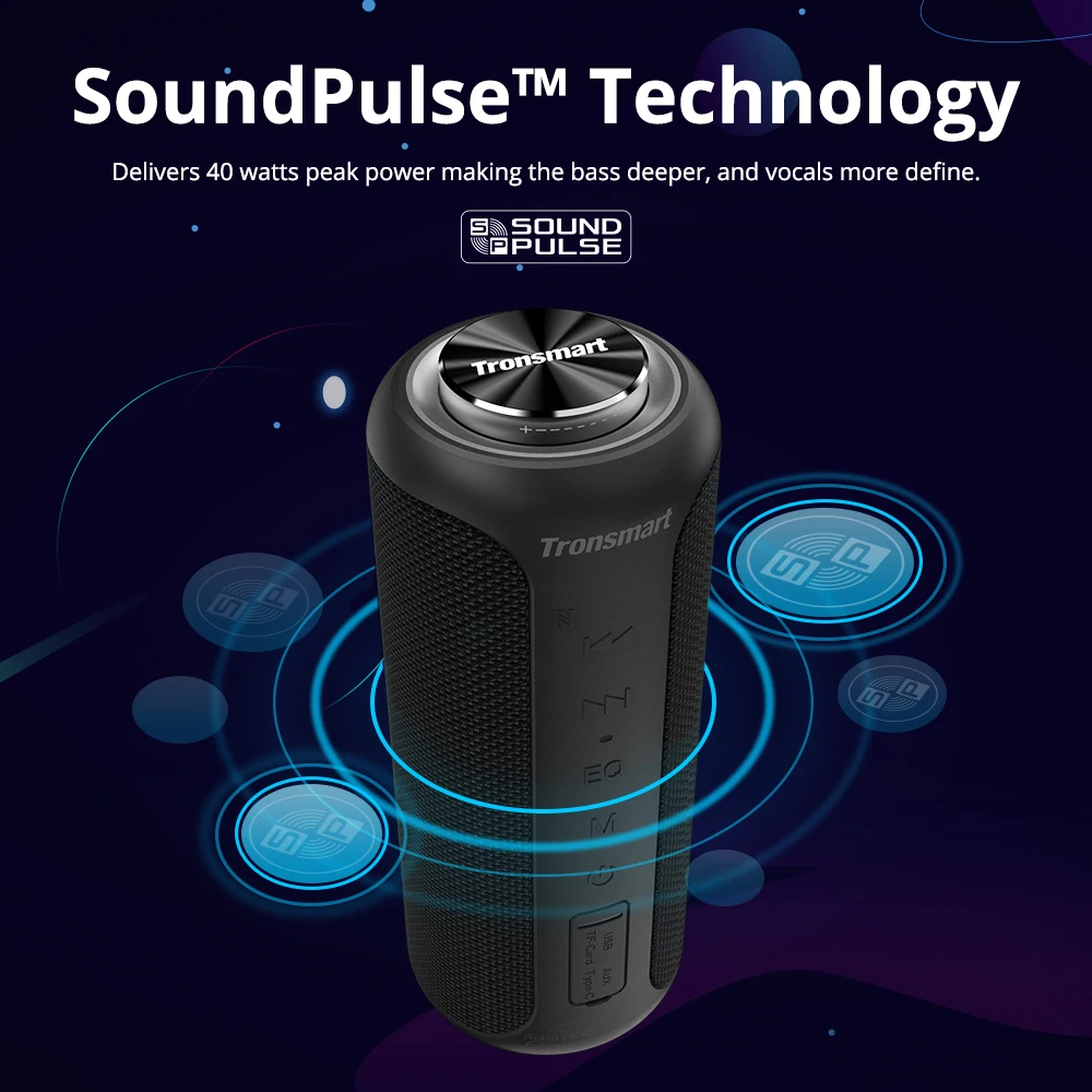 Портативная колонка Tronsmart T6 Plus обновленная версия Bluetooth 5 0 мощность до 40 Вт