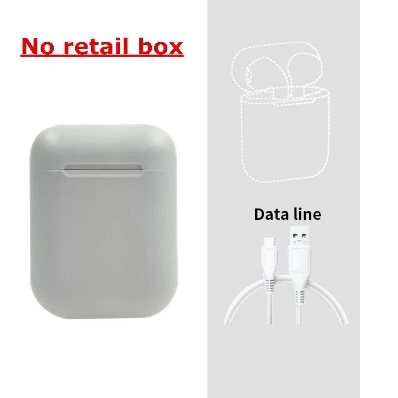 No Retail Gray i12 tws Wireless Headphones Bluetooth Earphones 3D Stereo Sound Headset sports colorful earbuds For Iphone Xiaomi Samsung Huawei - Color: No Retail Gray