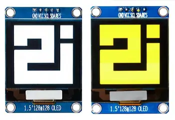 

IPS 1.5 inch 5PIN Yellow/White OLED Screen with Adapter Board SSD1327 Drive IC 128*128 IIC Interface
