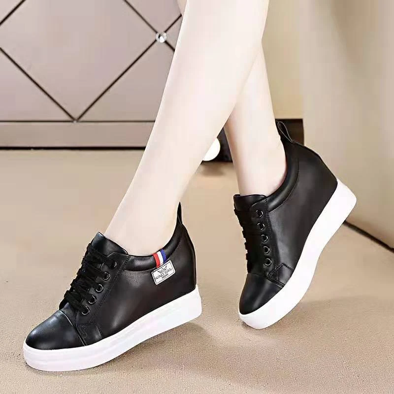 white wedge sneakers