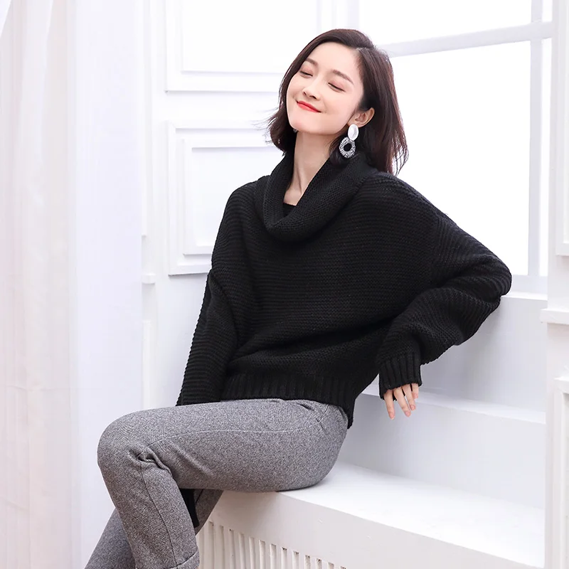 Sweater Turtleneck Autumn & Winter Ladie  knitted sweater casual  Women Cashmere wool pullover Long sleeve  sweater