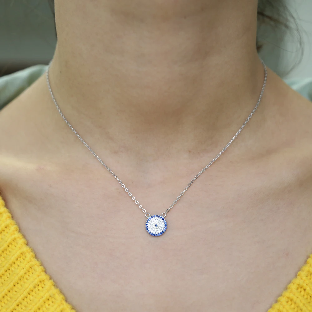 Женское колье ручной работы из серебра 925 пробы с фианитами|circle necklace|necklaces for