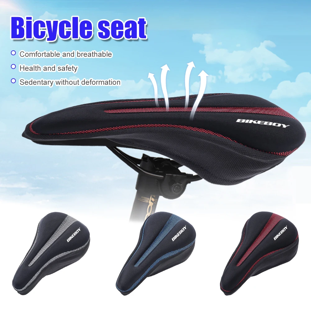 

MTB Mountain Bike Cycling Thickened Extra Comfort Ultra Soft Silicone 3D Gel Pad Cushion Cover Bicycle Saddle Seat 3 Colors