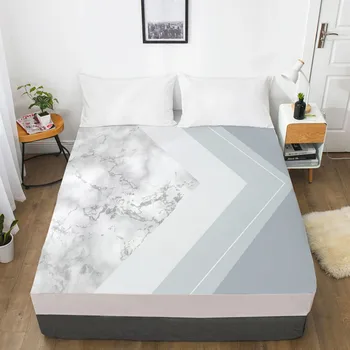 

Fitted Sheet 3D Bed Mattress Fitted Cover Custom Design Bed Linens Sheets Bedsheet 150x200 Geometry Marble Printed Bedding