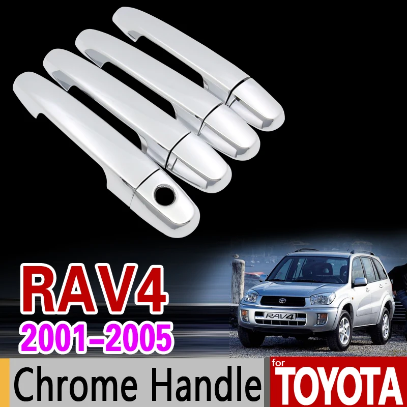 Для Toyota RAV4 2001-2005 XA20 Хромированная ручка Накладка набор 2002 2003 2004 RAV 4 автомобильные аксессуары наклейки для стайлинга автомобилей