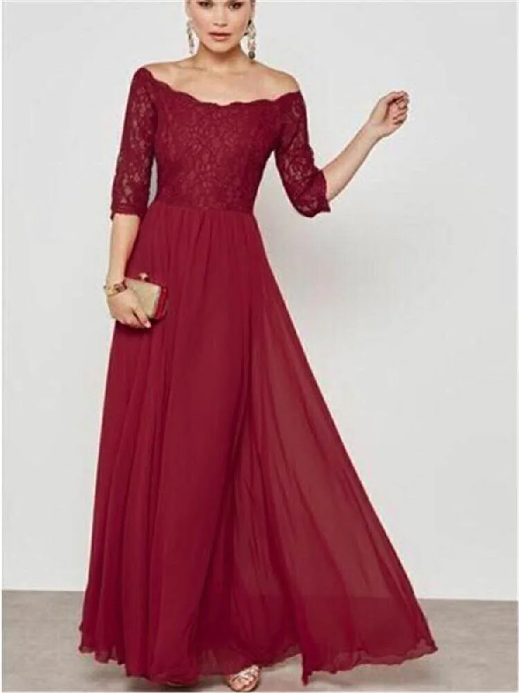 Anself Women Long Gown Elegant Ladies 
