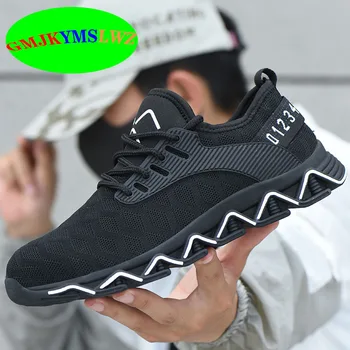 

2020 new breathable mesh safety shoes men's lightweight sports shoes indestructible steel head soft anti-puncture work boots