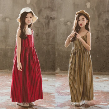 

2020 Toddler Summer Clothes New Girls Dress Children Maxi Long Dress Kids Stripe Dress Baby Beach Dress Teen Sling Dress, #8514