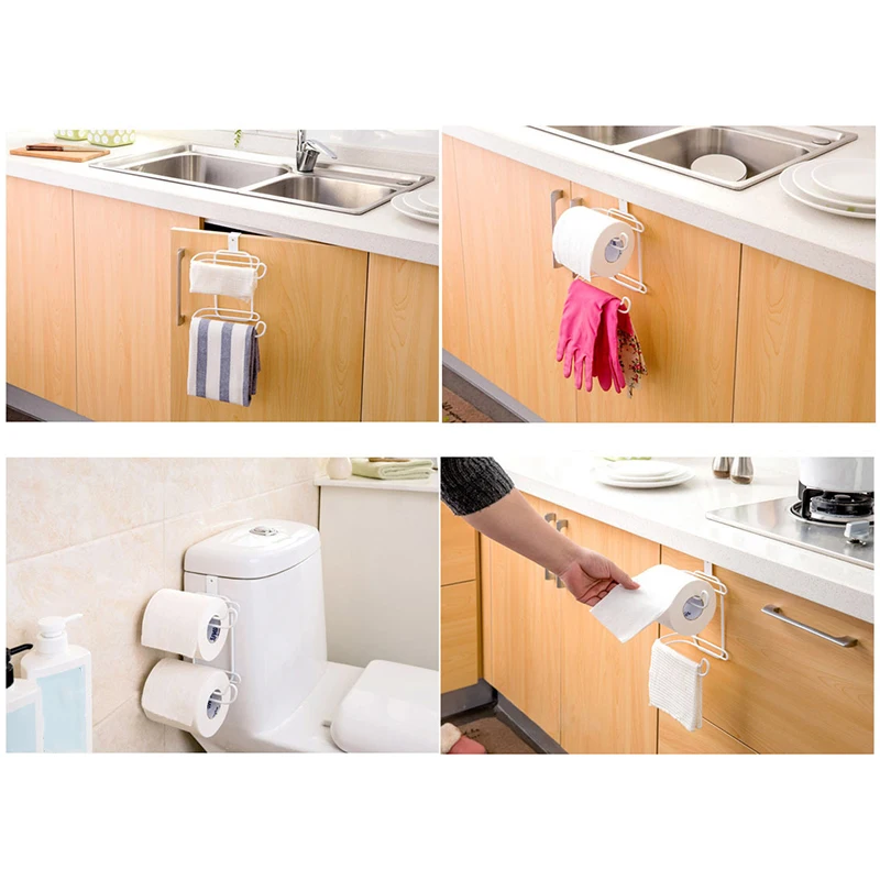 Iron Tissue Rack Holder Organizer Wall mounted Hanging Stand Paper towel