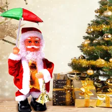 Счастливого Рождества Электрический Санта Клаус танцующий зонтик мини Отец Рождество музыка Twerking трюк игрушка Дети год рождественские подарки