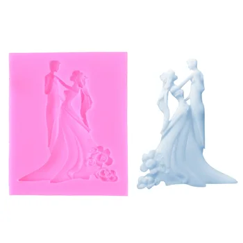 

Wedding Wedding Fondant Silicone Mould Bride and groom clay mold DIY chocolate baking utensils silicone mold