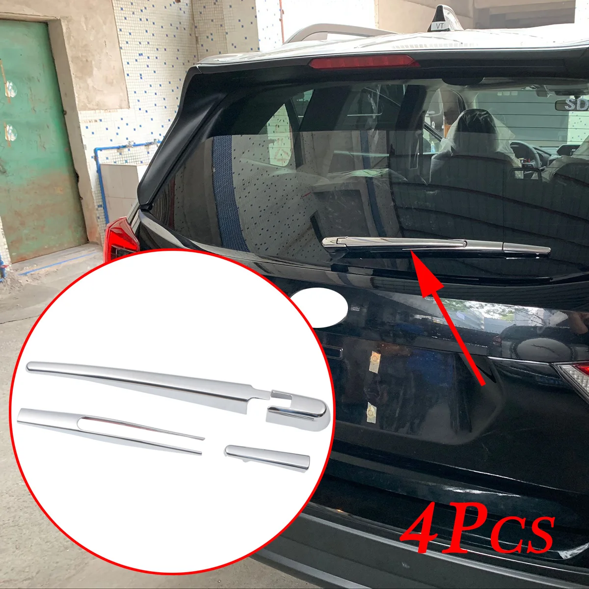 Chrome Molding Rear Tail Windshield Wiper Cover Trim Decoration Fit For