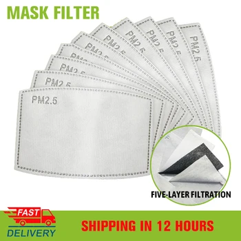 

10/20/50/100PCS 5 Layers PM2.5 Filter Mask Paper Activated Carbon Filters for Masks Anti Dust Haze Adult Child Face Mask Filter