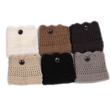 Новое поступление, 1 пара, женские зимние гетры, акриловые волокна, полые вязаные носки для обуви, манжеты