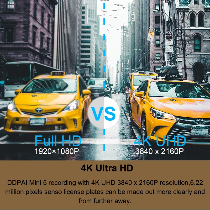 DDPAI Dash Cam Mini 5 UHD DVR Android Автомобильная камера 4K Встроенный Wifi GPS 24H парковка 2160P Авто