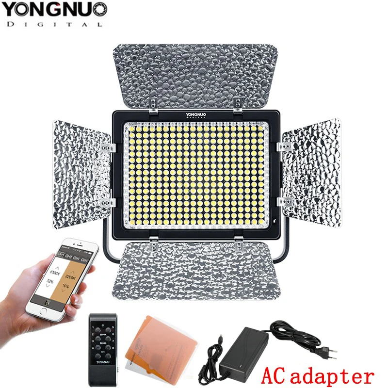 YN320 AC adapter Yongnuo YN320 Профессиональный накамерный светодиодный светильник для видео управление приложением 5500K с u-образным кронштейном для Canon Nikon sony DSLR - Цвет: YN320 AC adapter