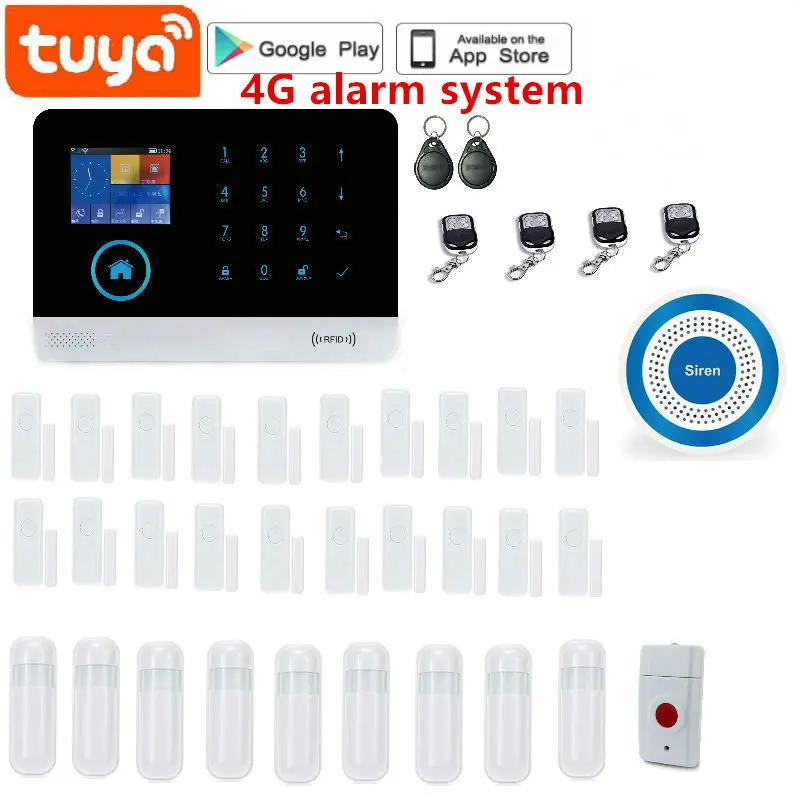 Система охранной сигнализации Tuya Smart Wi Fi 4G GSM 433 МГц|Комплекты для сигнализации| |