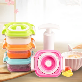

Baby Food Box Snack Box Transparent Freezer Picture Color Baby Vacuum Tableware With Lid Fresh Vacuum Milk Powder Box