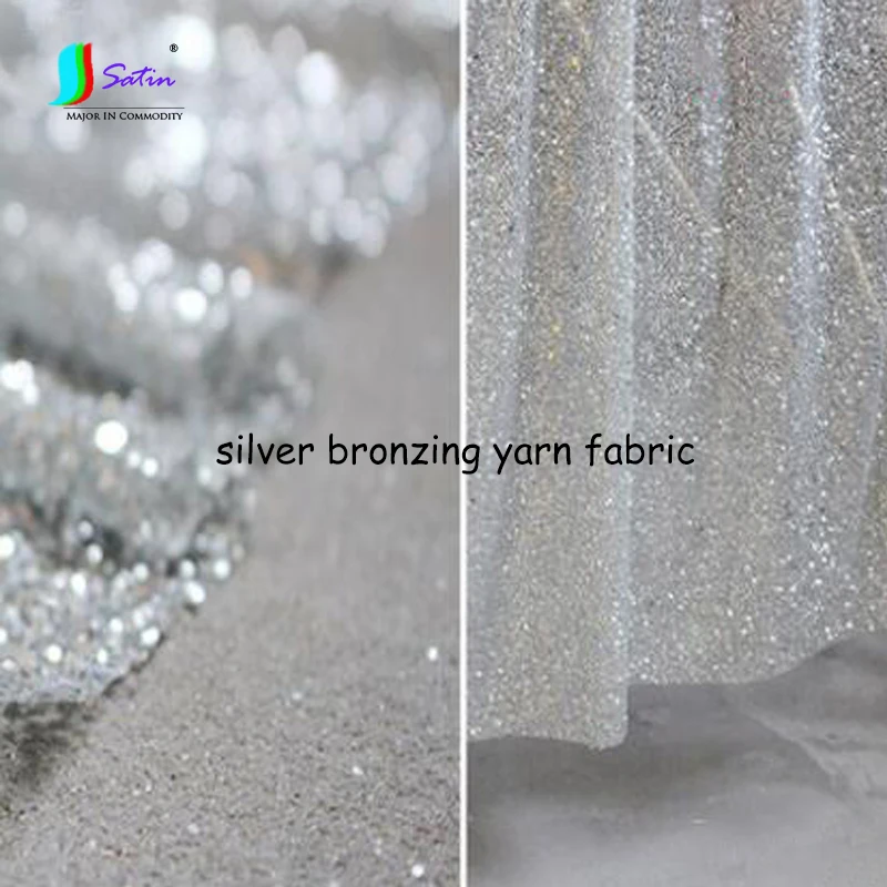 Новая серебряная блестящая бронзовая пряжа, посыпанная золотыми мелкими блестками, модный дизайн, фоновая ткань A0481F