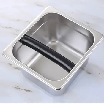 

Coffee Gounds Box Stainless Steel Box Built-in Container For Coffee Hot Sale Coffee Grind Knock Box And Espresso Dump Silver d2