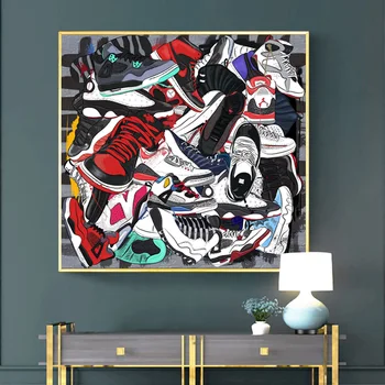 

Watercolour Sneaker Fashion Shoes Wall Decor Art Painting Poster And Prints Modern Sport Gym Shoes Picture For Living Room