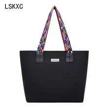 LSKXC2019 new Korean Oxford nylon waterproof canvas shoulder bag simple large capacity tote bag women's bag906