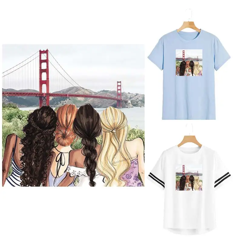 Наклейки для одежды Golden Gate Bridge наклейки Sisters одежда путешествий моющиеся полоски