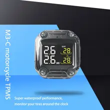 Водонепроницаемый M3 TPMS мотоцикл в режиме реального времени система мониторинга давления в шинах беспроводной ЖК-дисплей внутренний или внешний TH/WI/WF Sens