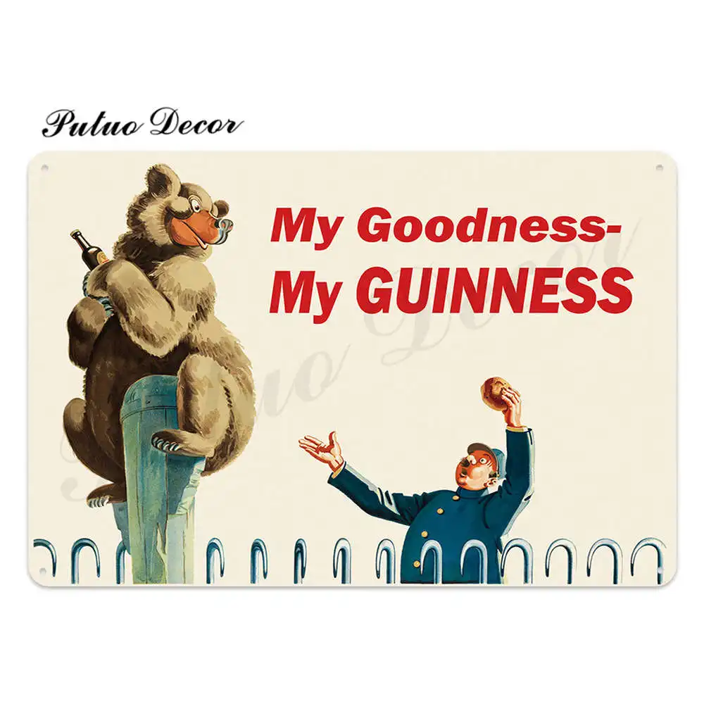 TH2535 Винтажная металлическая табличка Guinness, Оловянная табличка, металлическая винтажная тарелка для паба, Настенная декоративная тарелка для бара, паба, клуба, человека, пещеры - Цвет: TH2535