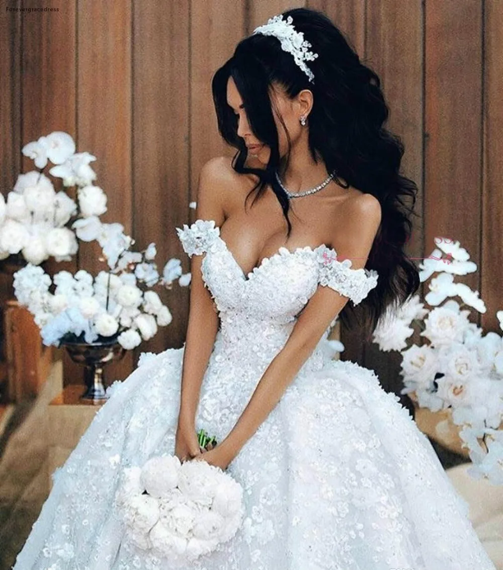 

Новые цветы Арабский Дубай свадебное платье прекрасная кружевная аппликация с открытыми плечами садовый Свадебный букет невесты бальное платье индивидуальный заказ; Robe De Mariage