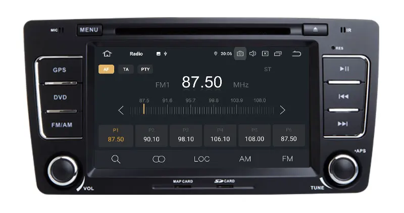 Best 7 Inch Android 9.0 Octa Core Car DVD Player For SKODA/Octavia 2009-2013 Canbus WIFI GPS Navigation BT Radio USB FM Carplay 12