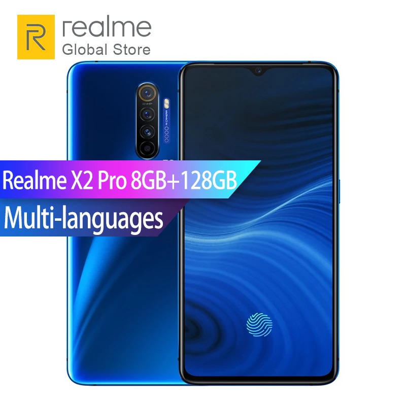 

Realme X2 Pro 8GB RAM 128 ROM Snapdragon 855 Plus Octa Core 6.5" 64MP Rear Cameras Smartphone 50W SuperVOOC Fast Charger 4000mAh