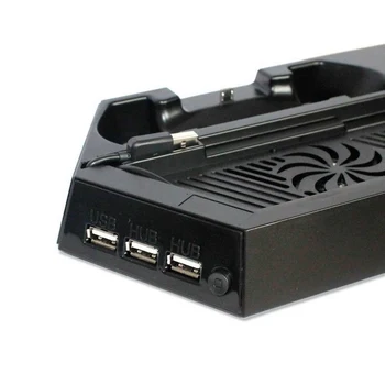 

With Cooler Fans Safe Controller Charging Accessory Dock Durable Black Stable Supporting Practical Vertical Stand