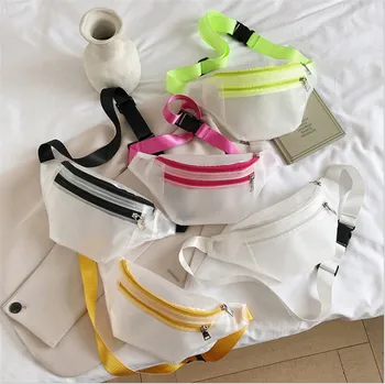 

Women Waist Bag Belt Bag Candy Color Transparent Fanny Pack Lightweight Portable Chest Bags For Women Girls Waist Packs