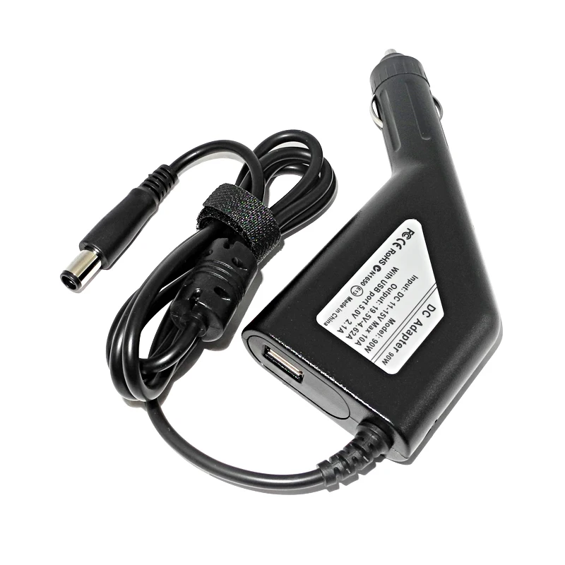 노트북 차량용 DC 어댑터 충전기 전원 공급 장치, 델 래티튜드 D630 D800 D810 D820 D830 D631 D631N 5V 2.1A USB 충전기, 19.5V 4.62A