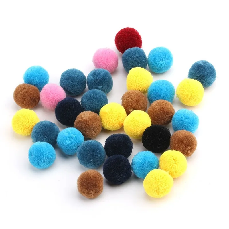 

1000pcs/lot 2cm Pompom Hair Kids Clothing Accessory Ball Elastic DIY Creative Handmade Wedding Halloween Party Decor Arts Craft