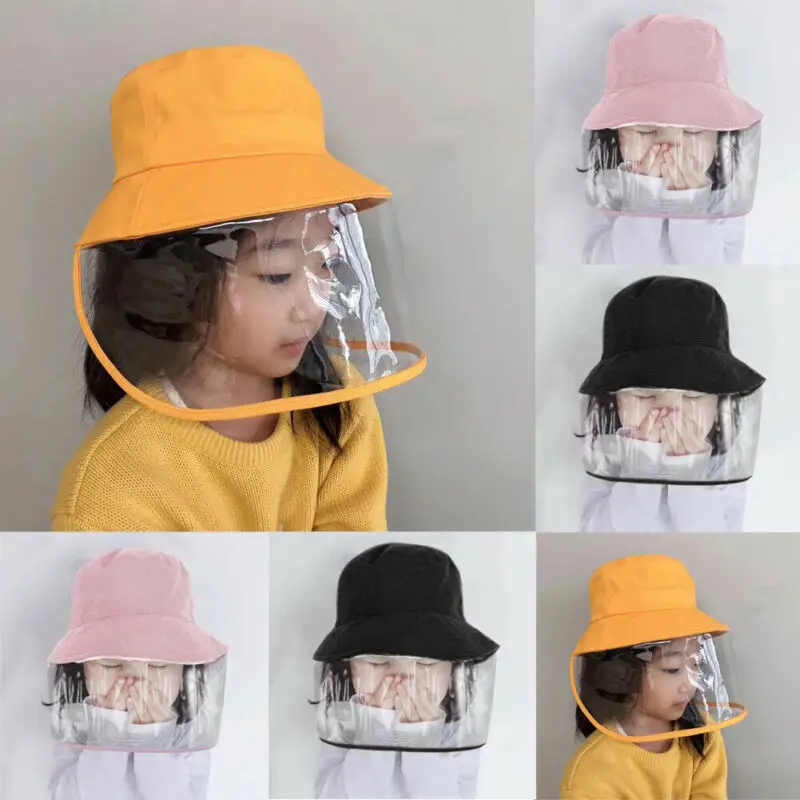 

Kid Anti Spitting Protective Hat Face Shield Fisherman Hat Anti Splash Safety Clear Cover Anti Anti-fog Windproof Cap