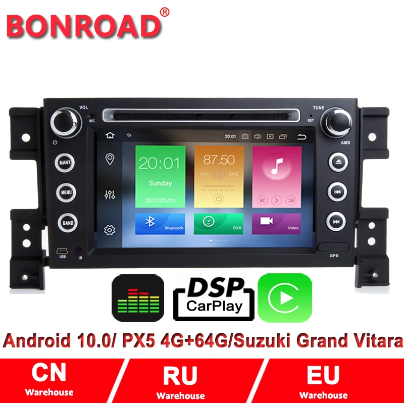 Bonroad Android 9. 0 PX5 4G + 64G DSP 7 &quotэкран для Grand Vitara Wifi GPS навигация Радио автомобильный