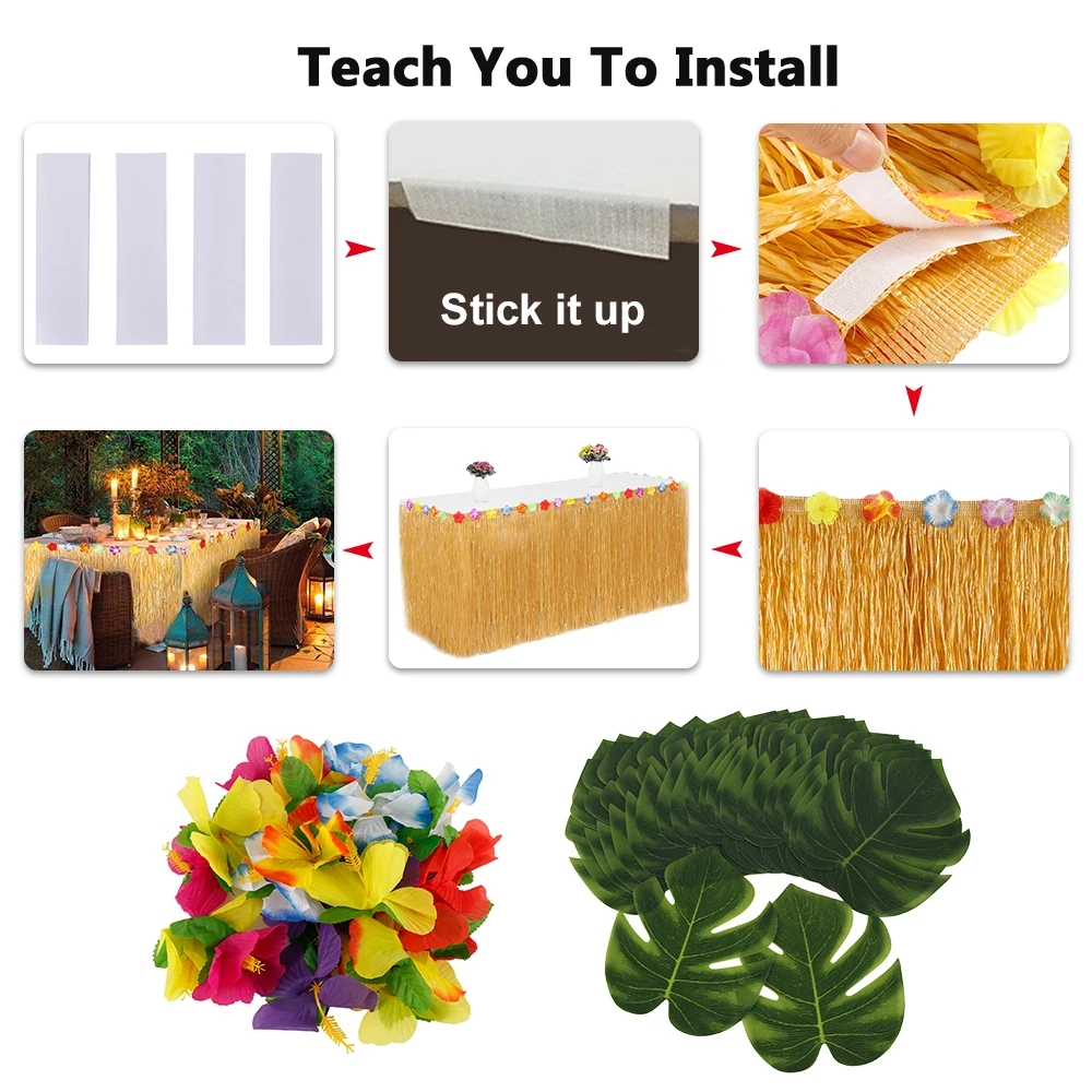 109 шт Набор искусственных цветов Гавайский тропический цветок ожерелья Цветочный костюм домашний Декор Рождественский венок