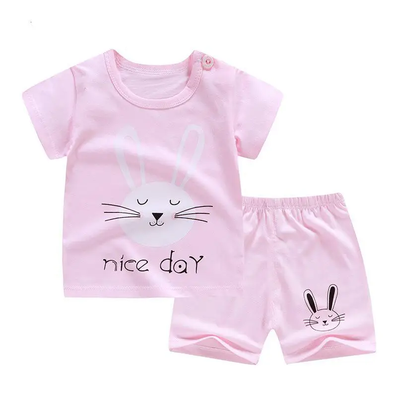 Clothing Set Baby Girl Clothes For Summer Short Sleeve T Shirts + Shorts Suit Cotton Kids Tracksuit Outfit Toddler Girl Pajamas Baby Clothing Set for girl Baby Clothing Set