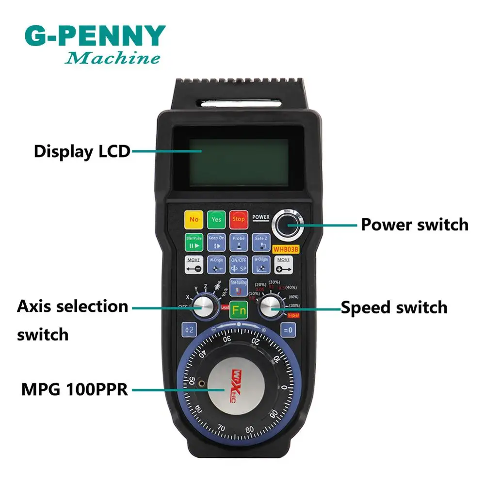  CNC 3 ejes USB NC Studio Wireless Remote Handle CNC generador de pulsos MPG Weihong WHB03B volante 