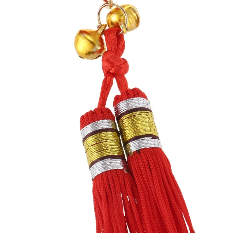 Oriental Ball Chinese Knot Tassel Ornament with Bells