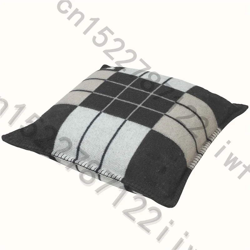 Stripe Black Плед H чехол для подушки из смеси кашемира мягкая шерсть аксессуары для домашнего декора диван кровать тело вязаный розовый с H одеяло чехол для подушки - Цвет: Stripe Black